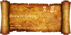 Korell Ervin névjegykártya